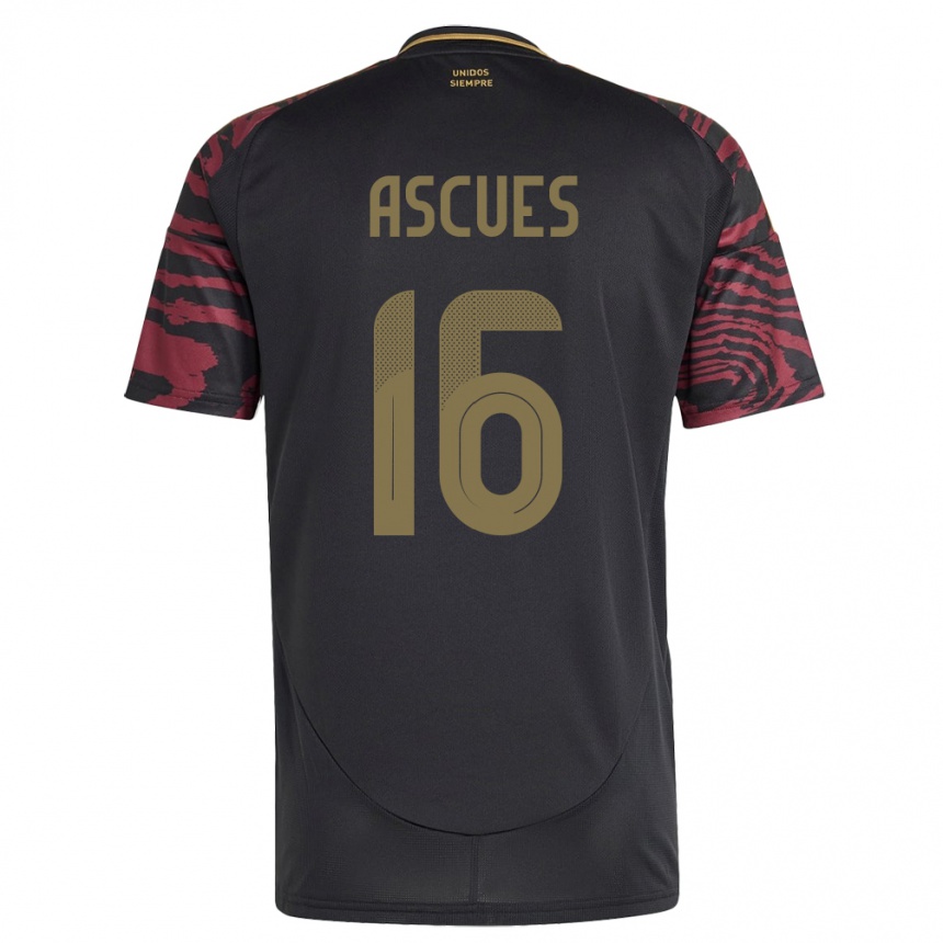 Niño Fútbol Camiseta Perú Carlos Ascues #16 Negro 2ª Equipación 24-26 México