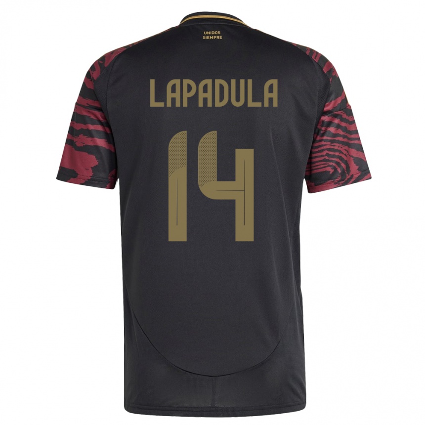 Niño Fútbol Camiseta Perú Gianluca Lapadula #14 Negro 2ª Equipación 24-26 México