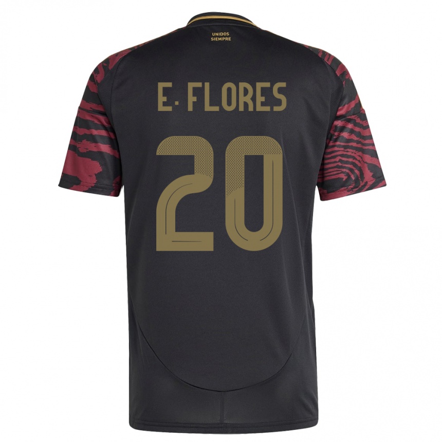 Niño Fútbol Camiseta Perú Edison Flores #20 Negro 2ª Equipación 24-26 México