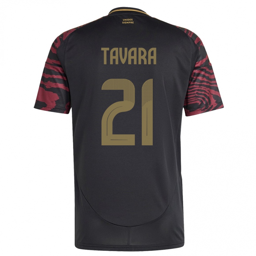 Niño Fútbol Camiseta Perú Martín Távara #21 Negro 2ª Equipación 24-26 México