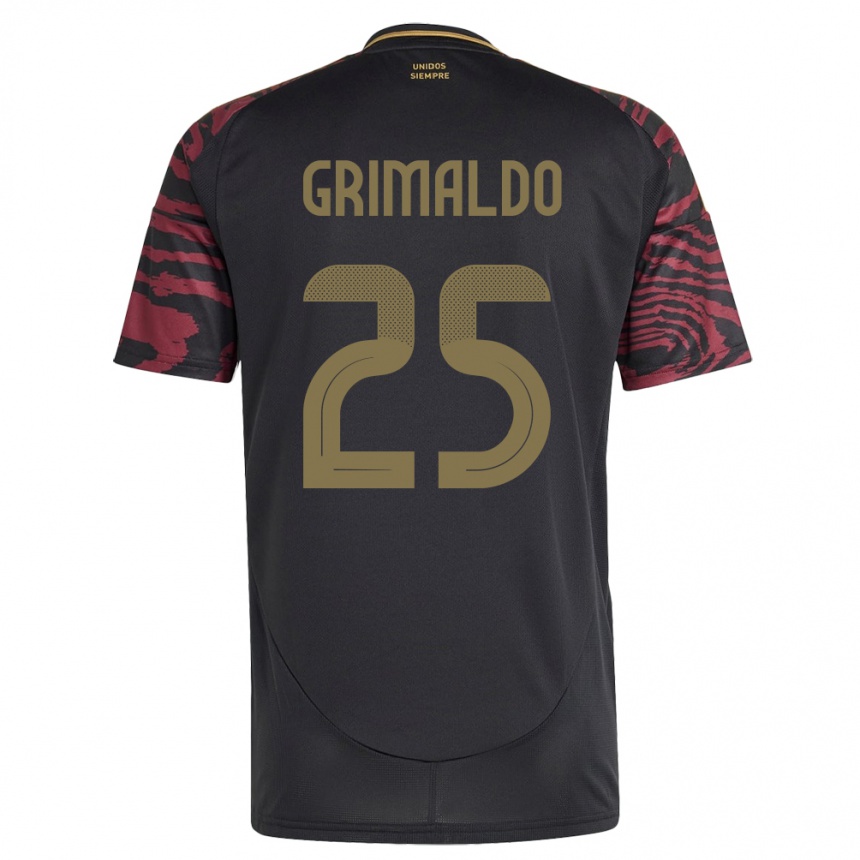 Niño Fútbol Camiseta Perú Joao Grimaldo #25 Negro 2ª Equipación 24-26 México