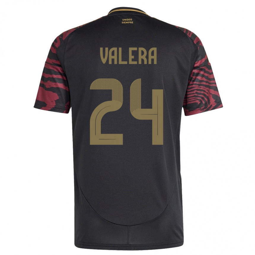 Niño Fútbol Camiseta Perú Álex Valera #24 Negro 2ª Equipación 24-26 México