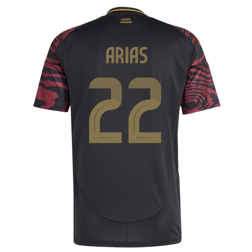 Niño Fútbol Camiseta Perú Brian Arias #22 Negro 2ª Equipación 24-26 México