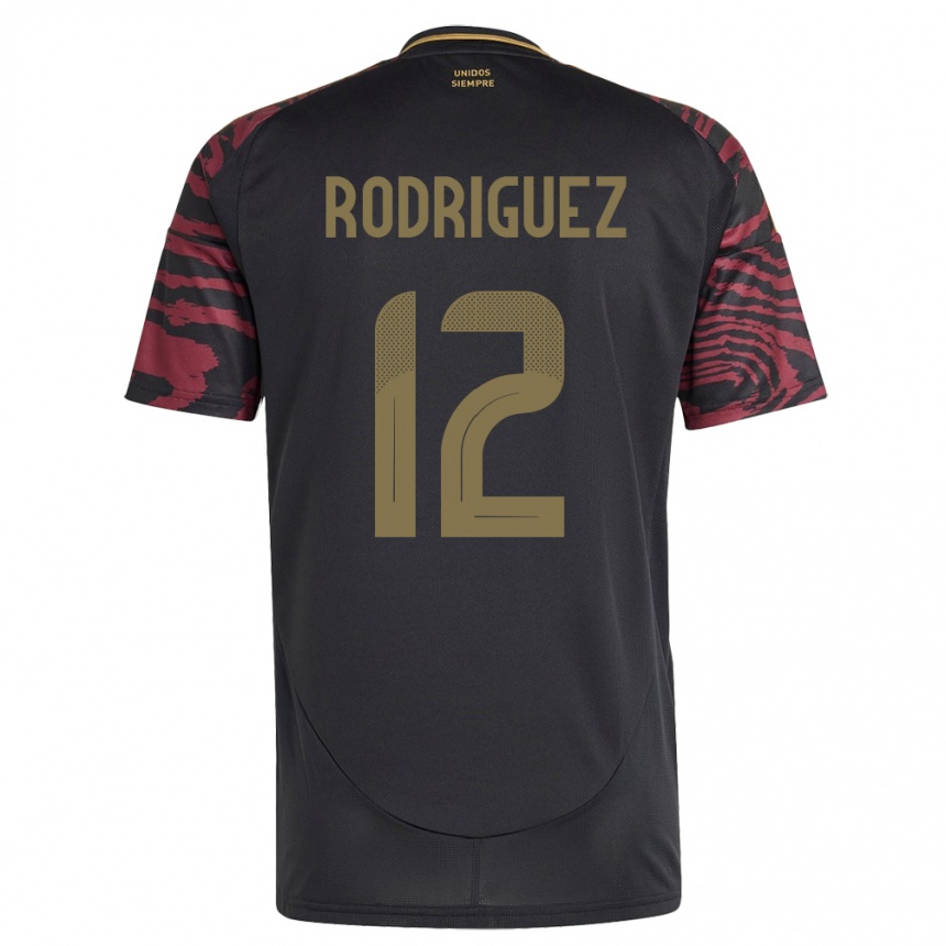 Niño Fútbol Camiseta Perú Jhefferson Rodríguez #12 Negro 2ª Equipación 24-26 México