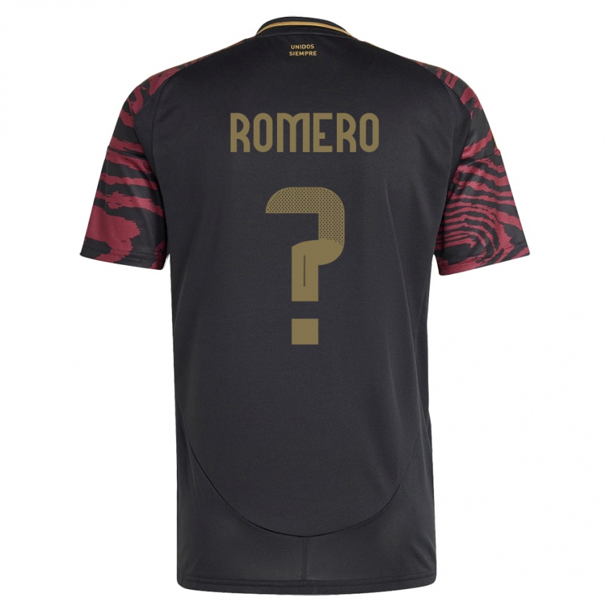 Niño Fútbol Camiseta Perú José Romero #0 Negro 2ª Equipación 24-26 México