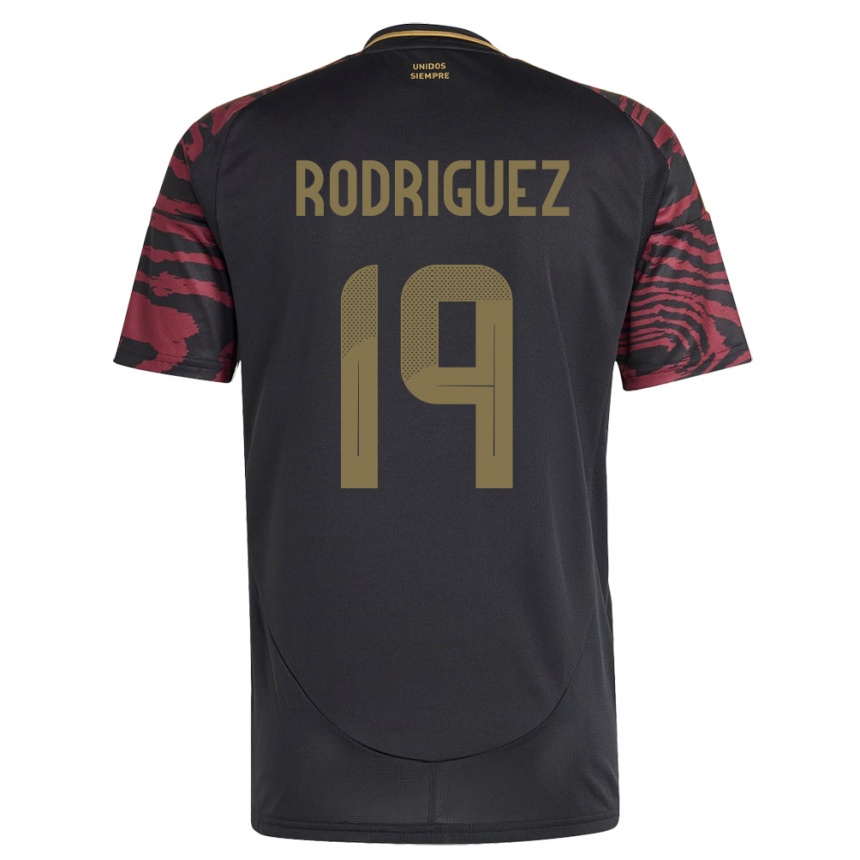 Niño Fútbol Camiseta Perú Mateo Rodríguez #19 Negro 2ª Equipación 24-26 México