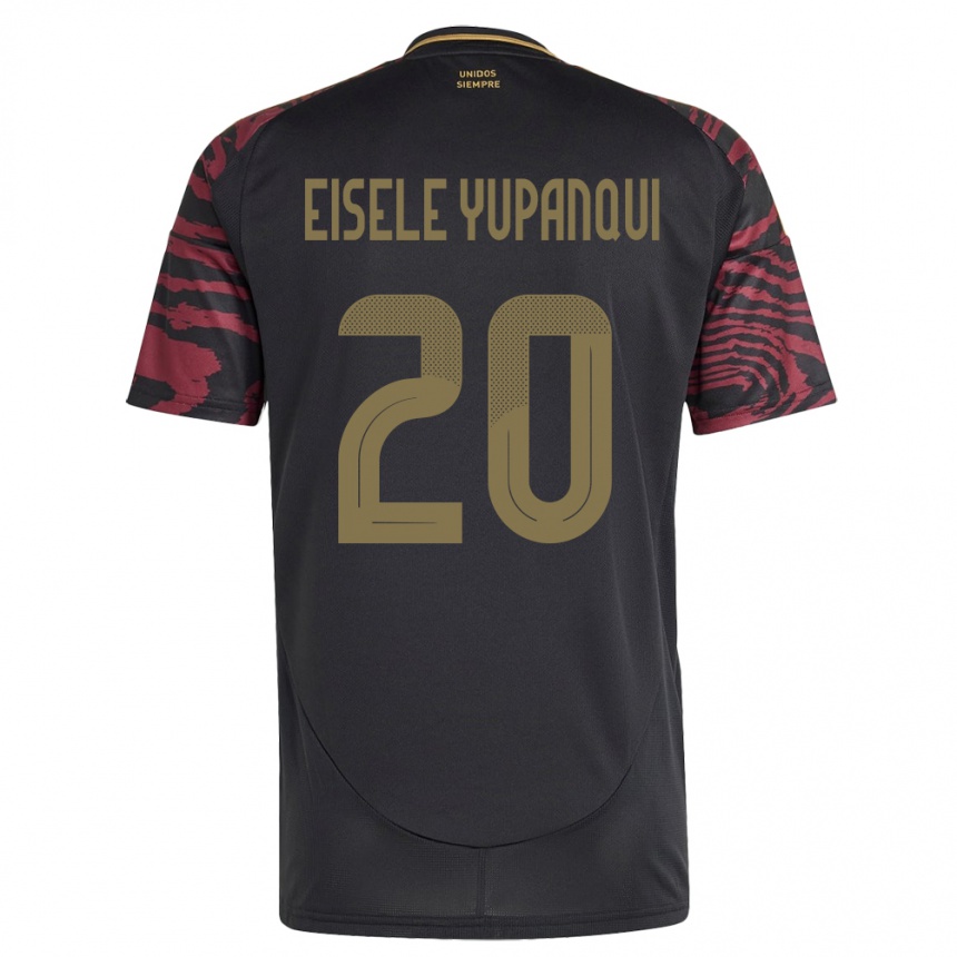 Niño Fútbol Camiseta Perú Philipp Eisele Yupanqui #20 Negro 2ª Equipación 24-26 México