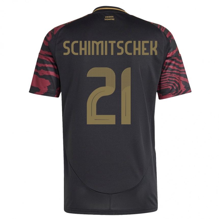 Niño Fútbol Camiseta Perú Ian Schimitschek #21 Negro 2ª Equipación 24-26 México