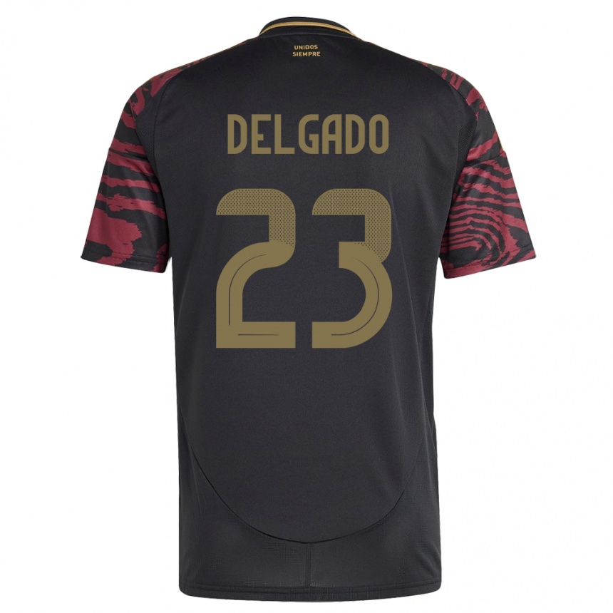 Niño Fútbol Camiseta Perú Valentino Delgado #23 Negro 2ª Equipación 24-26 México