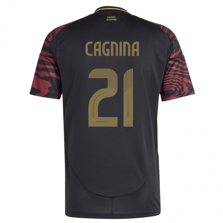 Niño Fútbol Camiseta Perú Grace Cagnina #21 Negro 2ª Equipación 24-26 México