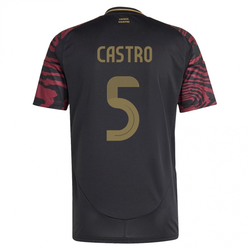 Niño Fútbol Camiseta Perú Rosa Castro #5 Negro 2ª Equipación 24-26 México