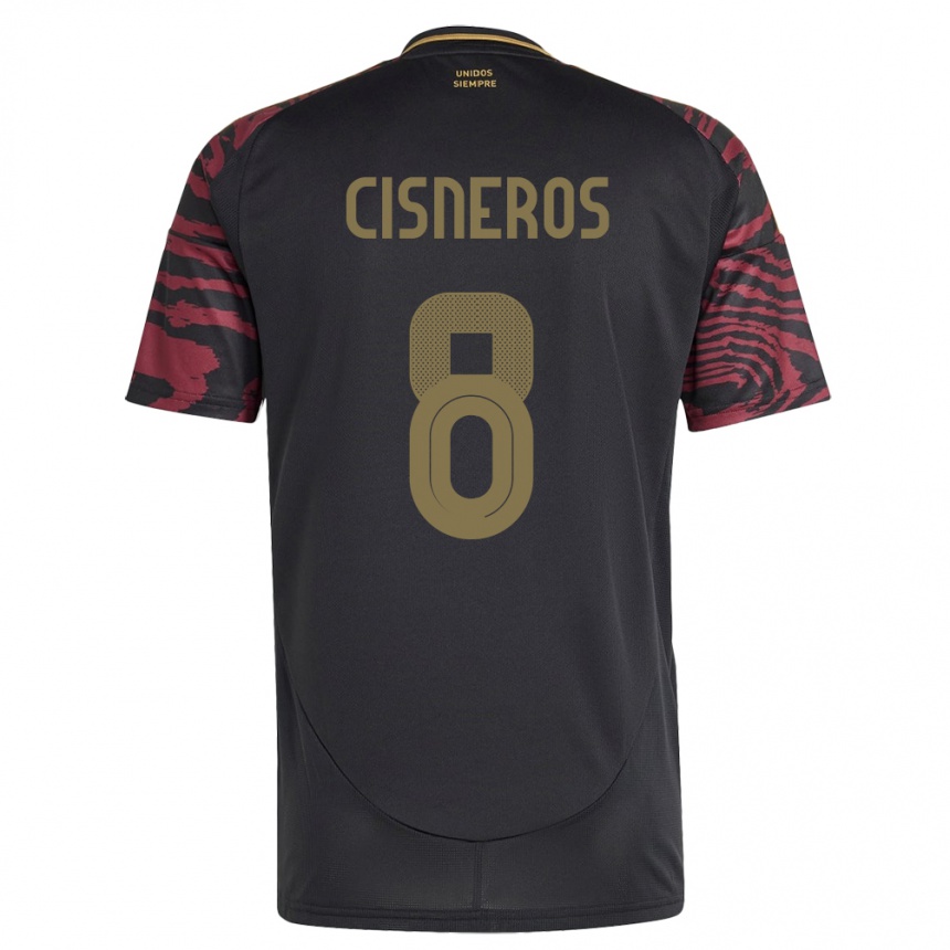 Niño Fútbol Camiseta Perú Geraldine Cisneros #8 Negro 2ª Equipación 24-26 México