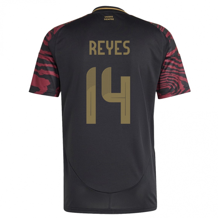 Niño Fútbol Camiseta Perú Alison Reyes #14 Negro 2ª Equipación 24-26 México