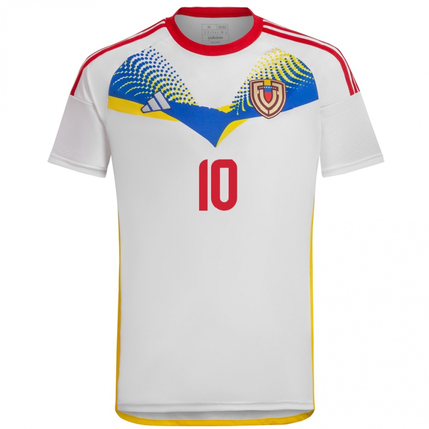 Niño Fútbol Camiseta Venezuela Wikelman Carmona #10 Blanco 2ª Equipación 24-26 México