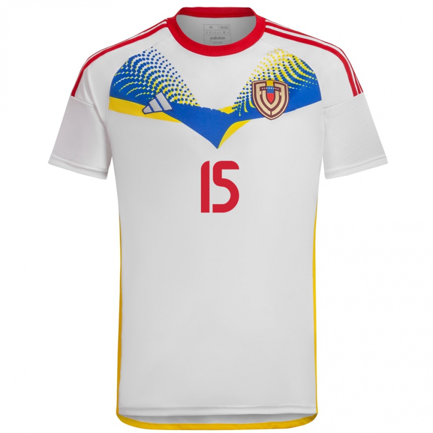 Niño Fútbol Camiseta Venezuela Adrián Cova #15 Blanco 2ª Equipación 24-26 México