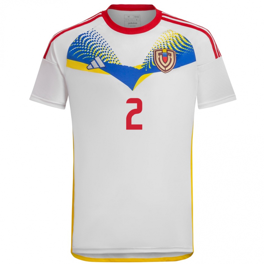 Niño Fútbol Camiseta Venezuela Nahuel Ferraresi #2 Blanco 2ª Equipación 24-26 México