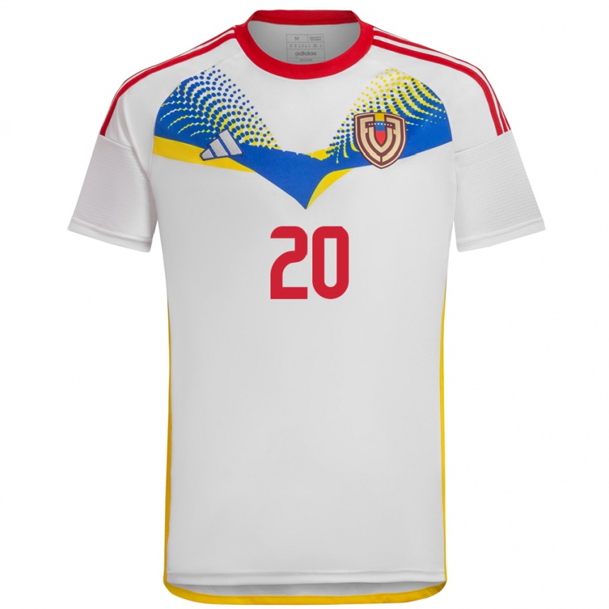 Niño Fútbol Camiseta Venezuela Wilker Ángel #20 Blanco 2ª Equipación 24-26 México