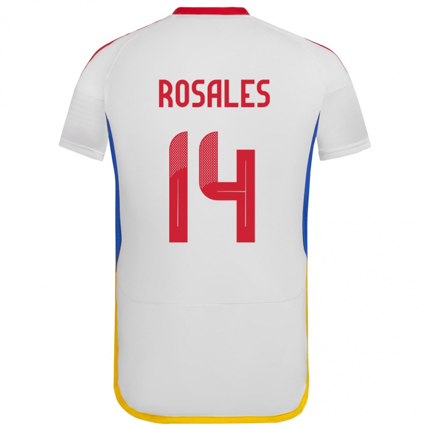 Niño Fútbol Camiseta Venezuela Roberto Rosales #14 Blanco 2ª Equipación 24-26 México