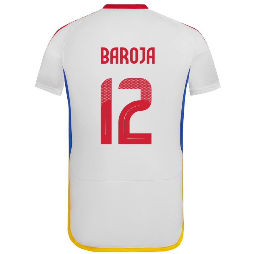 Niño Fútbol Camiseta Venezuela Alain Baroja #12 Blanco 2ª Equipación 24-26 México