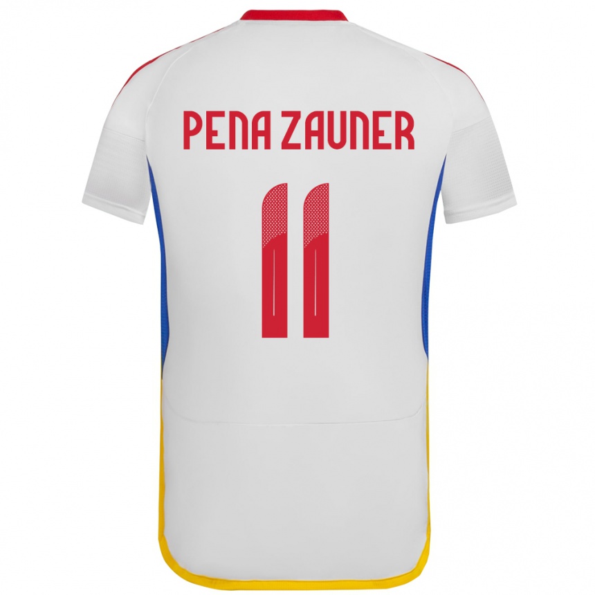 Niño Fútbol Camiseta Venezuela Enrique Peña Zauner #11 Blanco 2ª Equipación 24-26 México