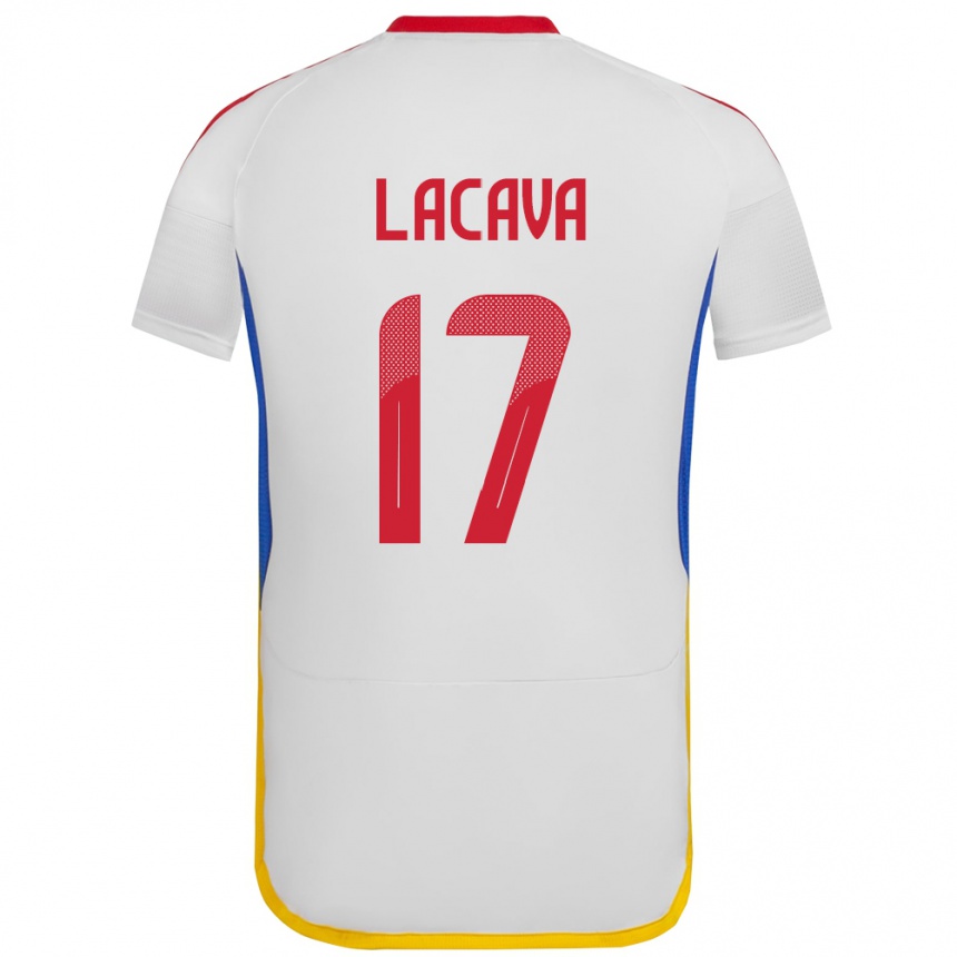 Niño Fútbol Camiseta Venezuela Matías Lacava #17 Blanco 2ª Equipación 24-26 México