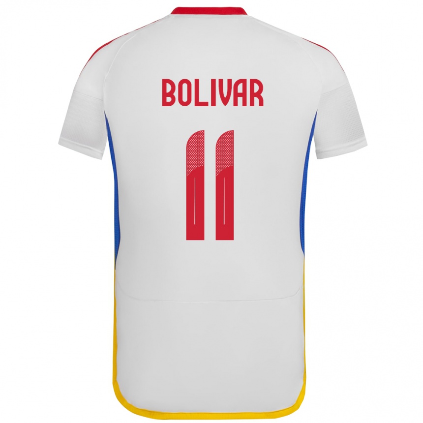 Niño Fútbol Camiseta Venezuela Jovanny Bolívar #11 Blanco 2ª Equipación 24-26 México