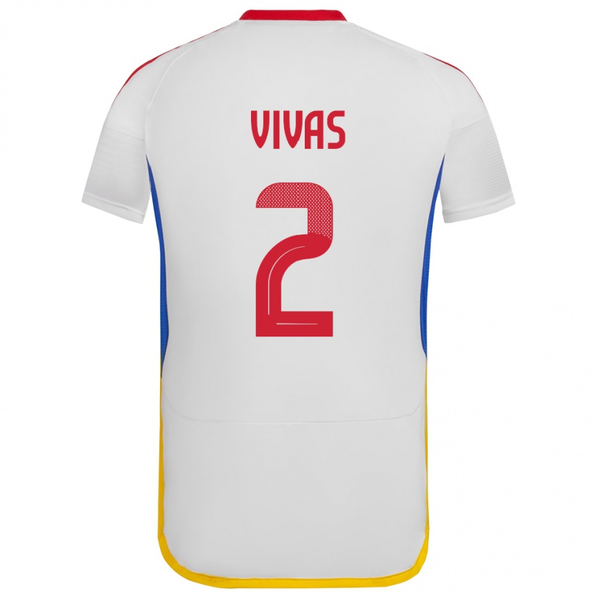 Niño Fútbol Camiseta Venezuela Carlos Vivas #2 Blanco 2ª Equipación 24-26 México