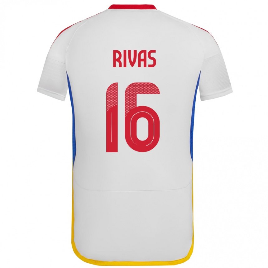 Niño Fútbol Camiseta Venezuela Renne Rivas #16 Blanco 2ª Equipación 24-26 México