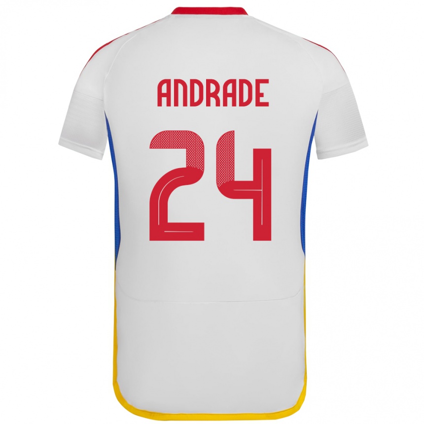 Niño Fútbol Camiseta Venezuela Kervin Andrade #24 Blanco 2ª Equipación 24-26 México
