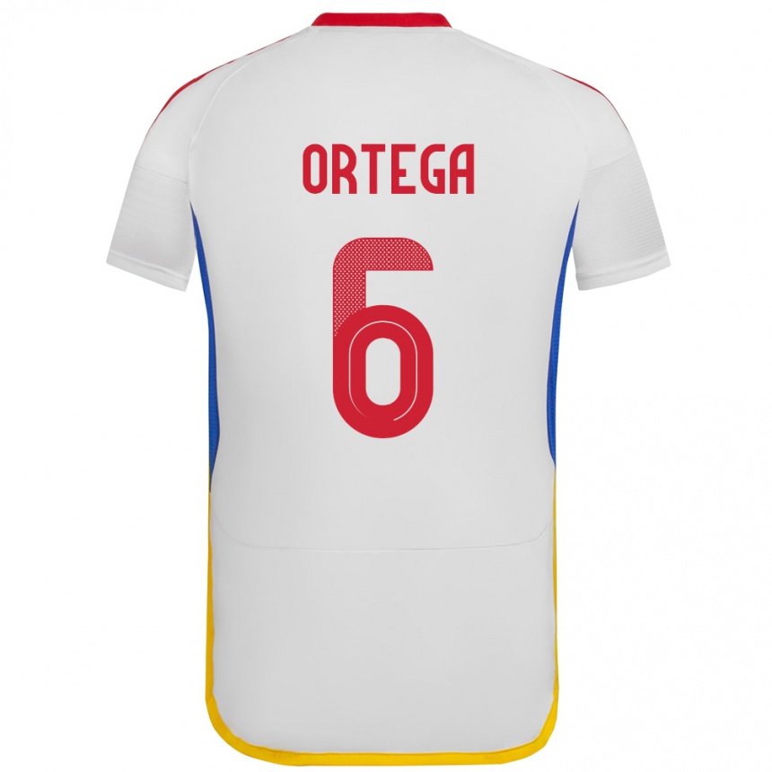 Niño Fútbol Camiseta Venezuela Bryant Ortega #6 Blanco 2ª Equipación 24-26 México