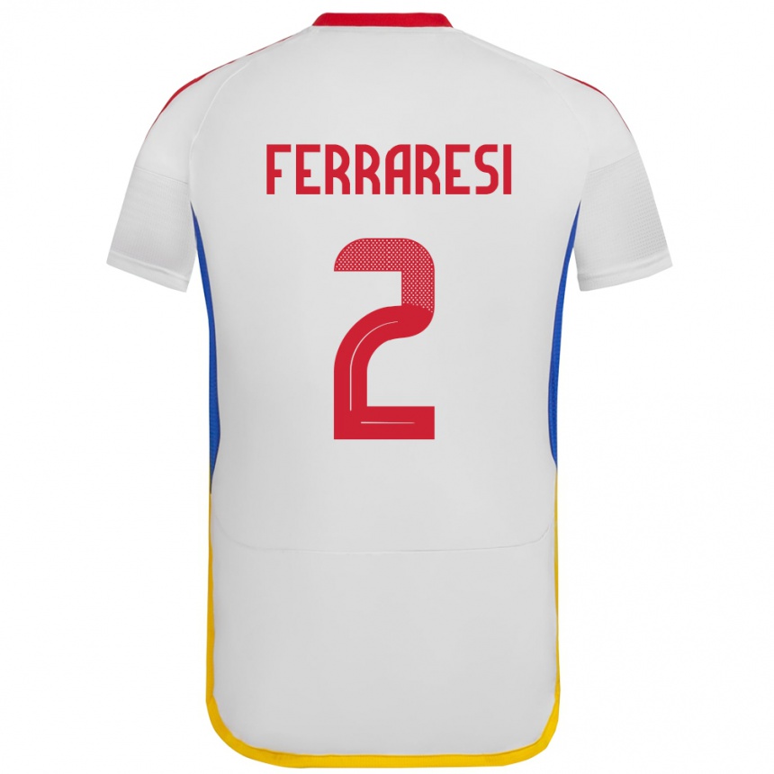 Niño Fútbol Camiseta Venezuela Nahuel Ferraresi #2 Blanco 2ª Equipación 24-26 México