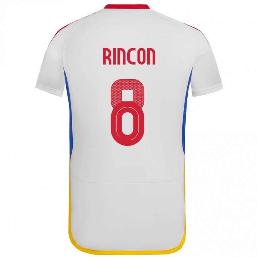 Niño Fútbol Camiseta Venezuela Tomás Rincón #8 Blanco 2ª Equipación 24-26 México