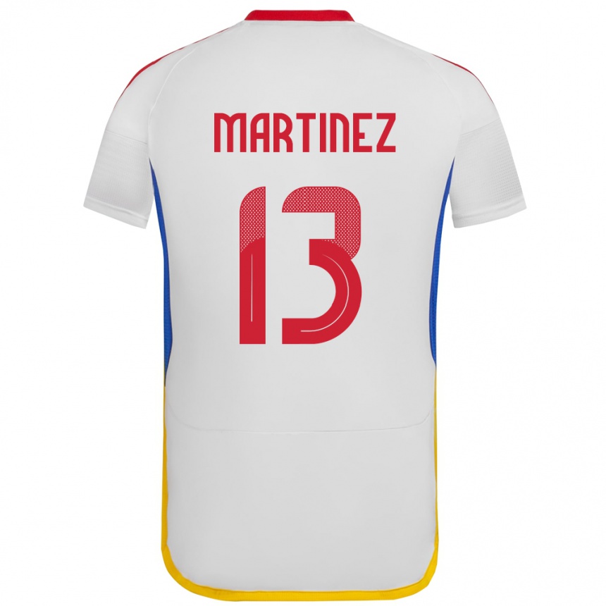 Niño Fútbol Camiseta Venezuela José Martínez #13 Blanco 2ª Equipación 24-26 México