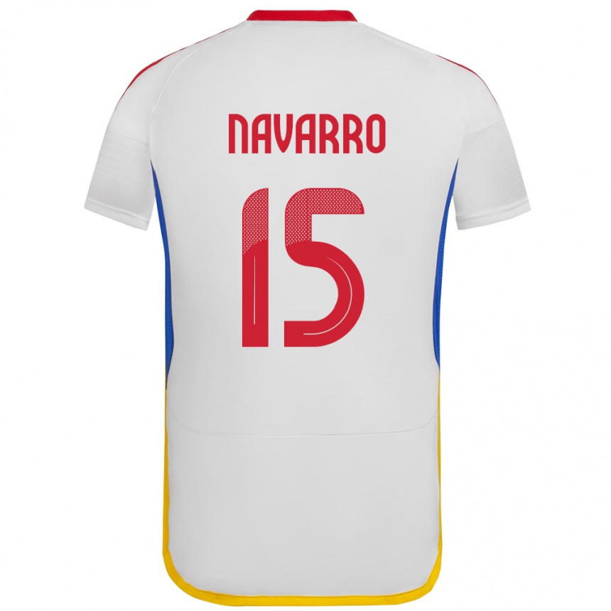 Niño Fútbol Camiseta Venezuela Miguel Navarro #15 Blanco 2ª Equipación 24-26 México