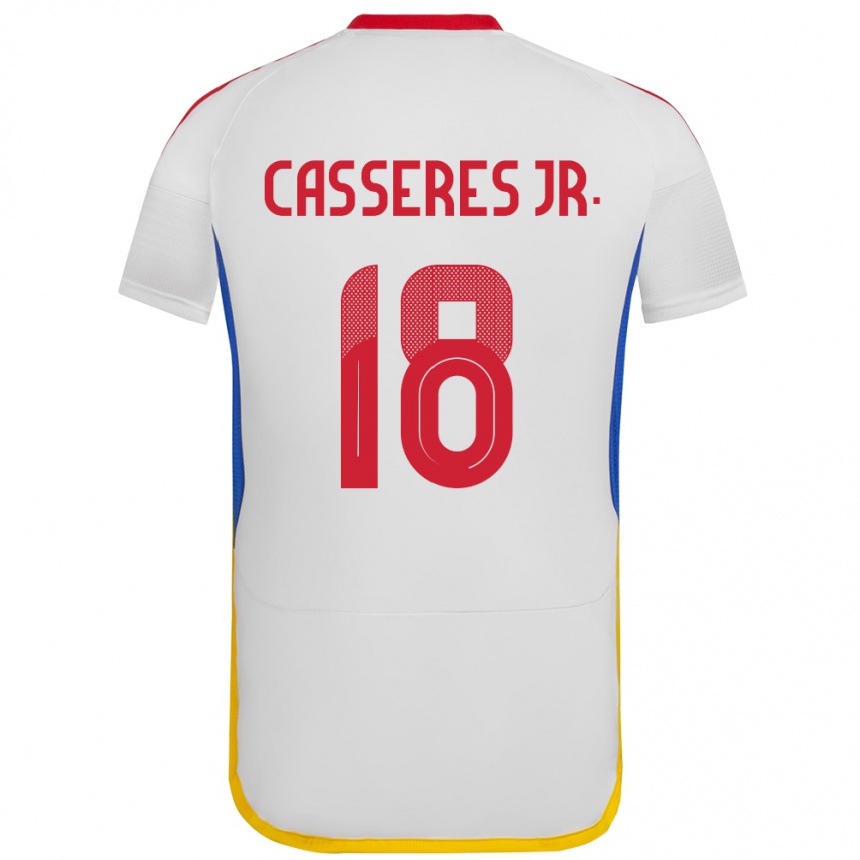 Niño Fútbol Camiseta Venezuela Cristian Cásseres Jr. #18 Blanco 2ª Equipación 24-26 México