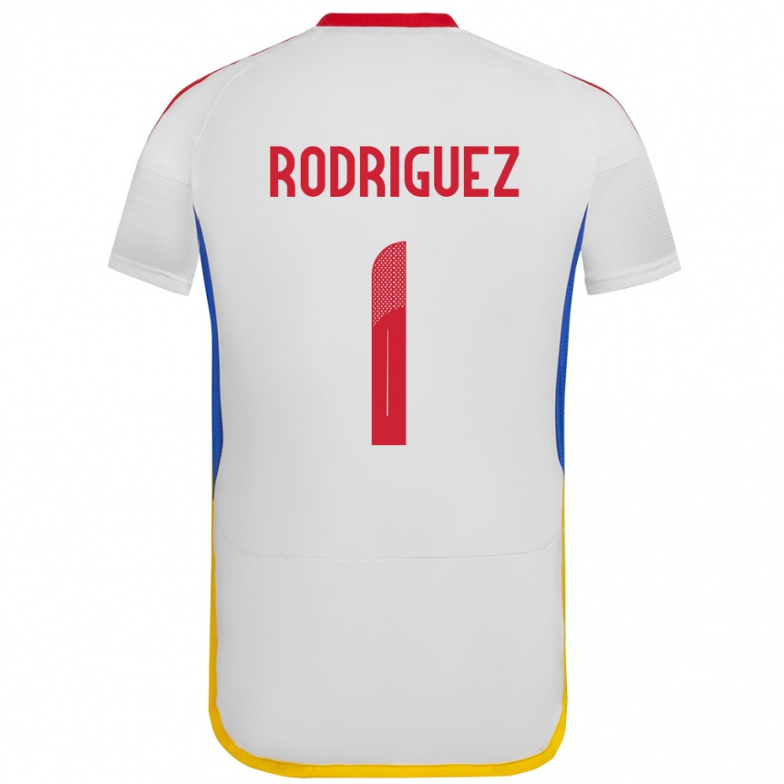 Niño Fútbol Camiseta Venezuela Samuel Rodriguez #1 Blanco 2ª Equipación 24-26 México