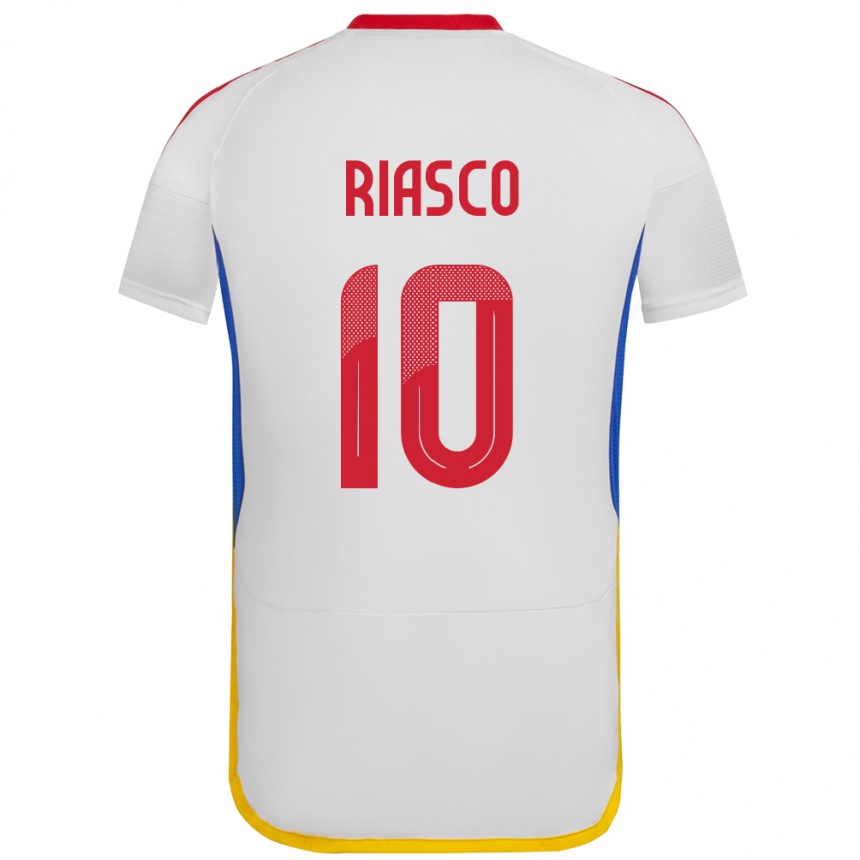 Niño Fútbol Camiseta Venezuela José Riasco #10 Blanco 2ª Equipación 24-26 México