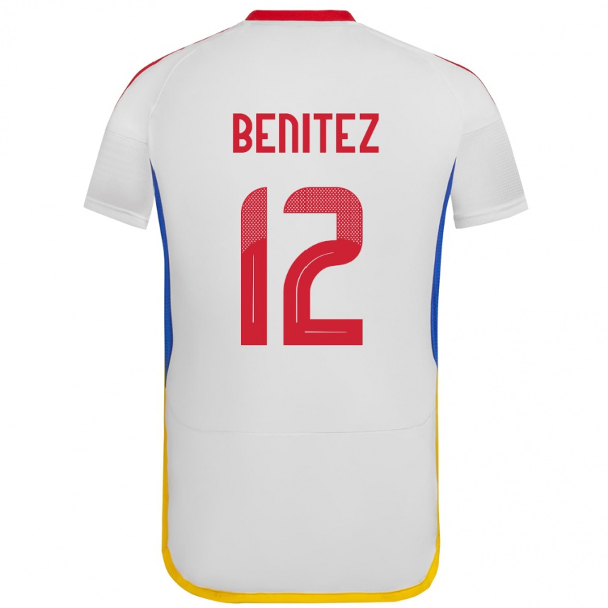 Niño Fútbol Camiseta Venezuela Frankarlos Benítez #12 Blanco 2ª Equipación 24-26 México