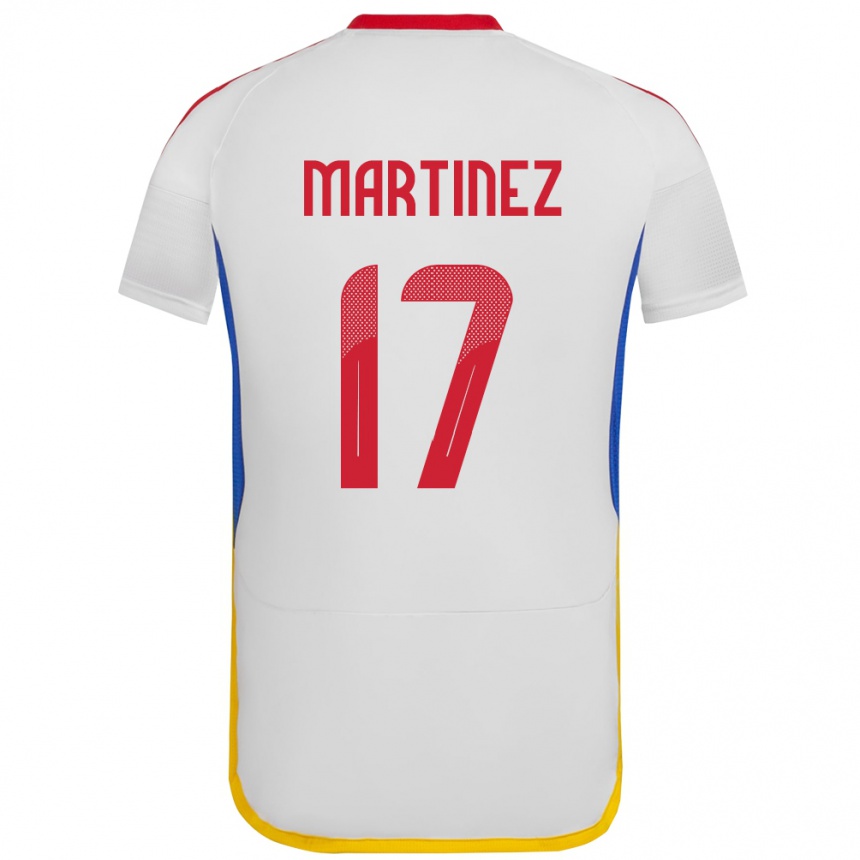 Niño Fútbol Camiseta Venezuela David Martínez #17 Blanco 2ª Equipación 24-26 México