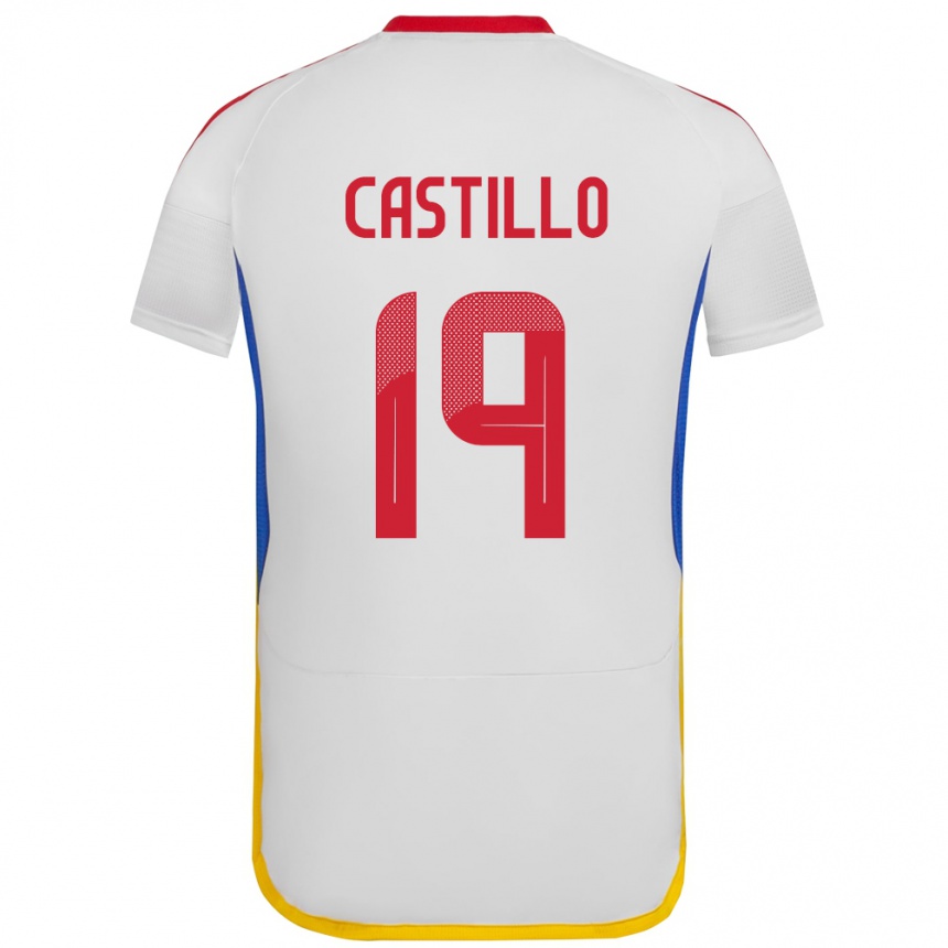 Niño Fútbol Camiseta Venezuela Bryan Castillo #19 Blanco 2ª Equipación 24-26 México