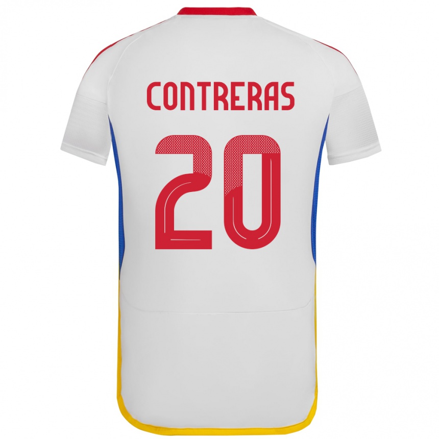 Niño Fútbol Camiseta Venezuela Anderson Contreras #20 Blanco 2ª Equipación 24-26 México