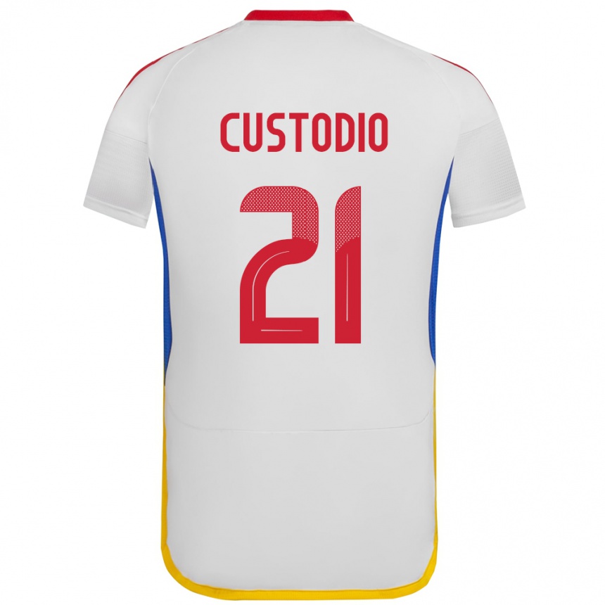 Niño Fútbol Camiseta Venezuela Alex Custodio #21 Blanco 2ª Equipación 24-26 México