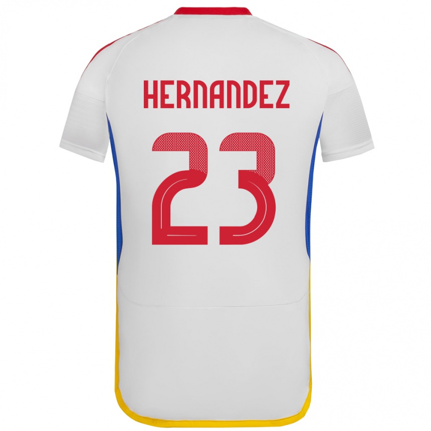 Niño Fútbol Camiseta Venezuela Luifer Hernández #23 Blanco 2ª Equipación 24-26 México