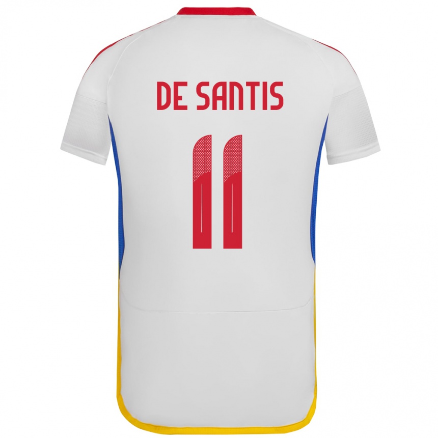 Niño Fútbol Camiseta Venezuela Jeriel De Santis #11 Blanco 2ª Equipación 24-26 México