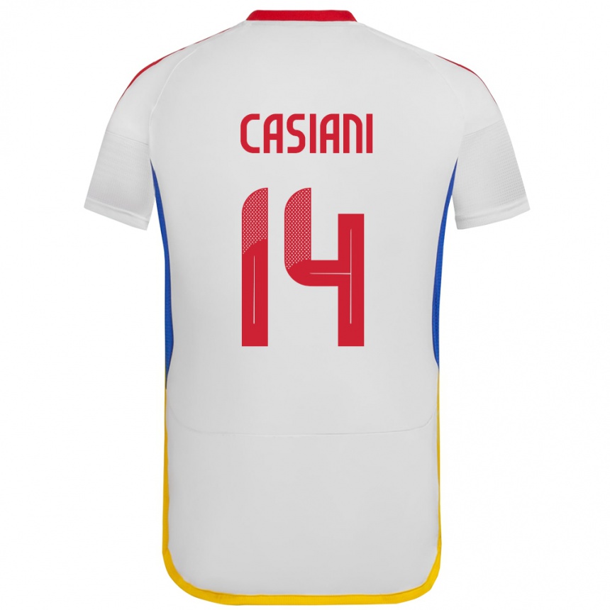 Niño Fútbol Camiseta Venezuela Luis Casiani #14 Blanco 2ª Equipación 24-26 México