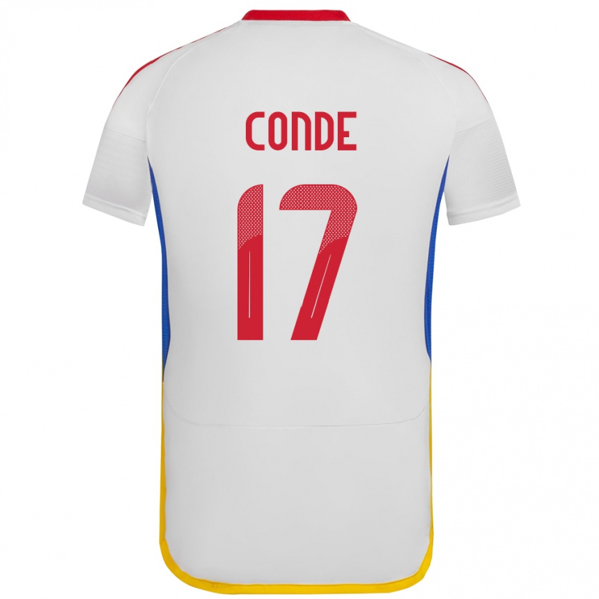 Niño Fútbol Camiseta Venezuela Óscar Conde #17 Blanco 2ª Equipación 24-26 México