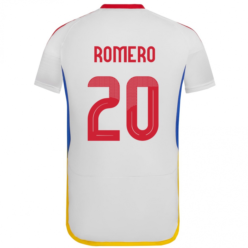 Niño Fútbol Camiseta Venezuela Andrés Romero #20 Blanco 2ª Equipación 24-26 México