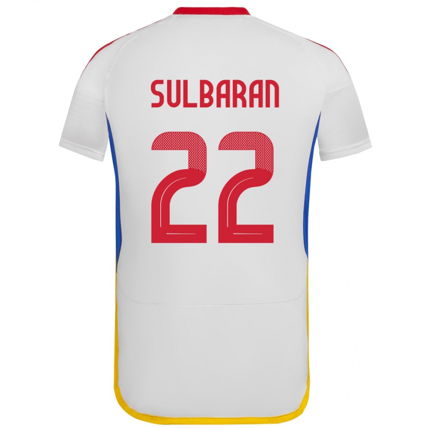 Niño Fútbol Camiseta Venezuela Manuel Sulbarán #22 Blanco 2ª Equipación 24-26 México