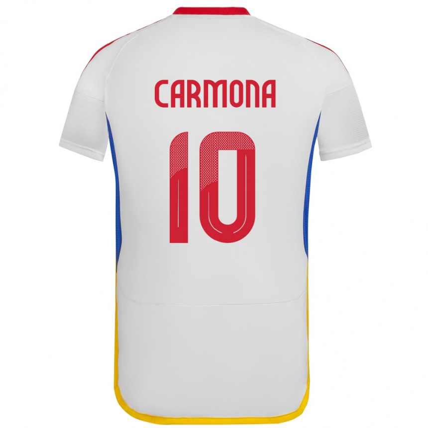 Niño Fútbol Camiseta Venezuela Wikelman Carmona #10 Blanco 2ª Equipación 24-26 México