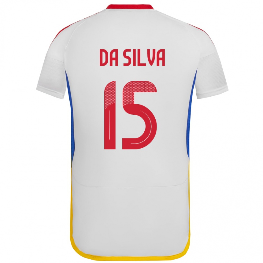 Niño Fútbol Camiseta Venezuela Cesar Da Silva #15 Blanco 2ª Equipación 24-26 México